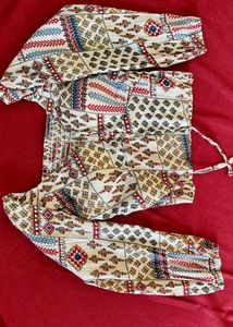 Boho Floral Print Tie Front Top