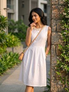 Elegant White Sleeveless Dress