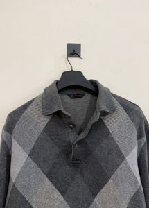 Men's Grey Checkered Polo Shirt