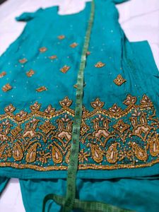 shinney soft fabric handwork dress