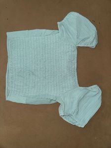 Mint Green Puff Sleeve Top