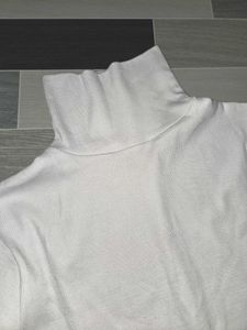 White Turtleneck Long Sleeve Top