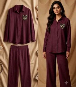 New chic burgendy Cor-ed set