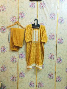 🇳🇿💫🎀Yellow Printed Kurta Set
