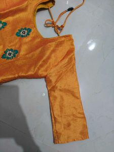 Orange Kurta with Mirror Work