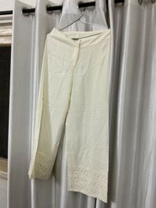 GLOBAL DESI White Eyelet Ethnic pants