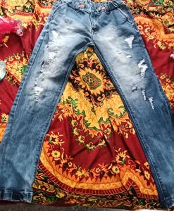 Stylish Men's Ripped Blue Denim Jeans