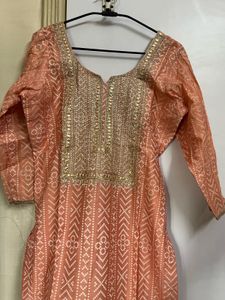 Beautiful Peach Suit with Intricate Work