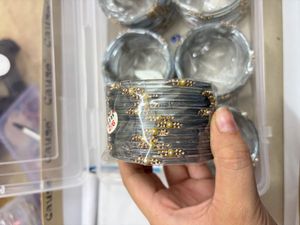 Smoky Grey Pearl-Cluster &amp; Stone Bangles
