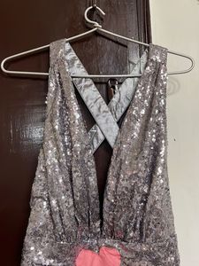 Silver Sequin Maxi Dress