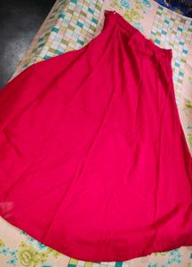 White long gown with Red skirt