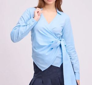 Light Blue Wrap Shirt