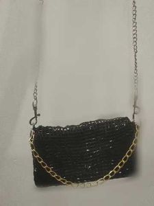 Cuhic Very Beautiful   Black glass bead Gold Chain