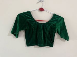 Emerald Green Velvet Blouse