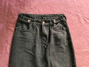 Dark Wash Denim Maxi Skirt