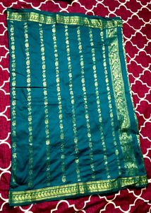 Green Silk Blend Saree