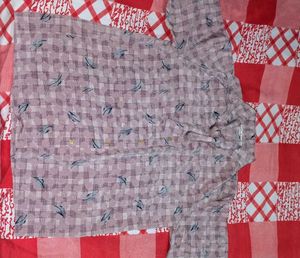 Sheer Printed Button-Up Shirt