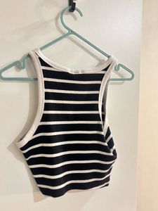 H&M Striped Crop Tank Top