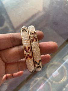 Elegant Pearl & Stone Bangles