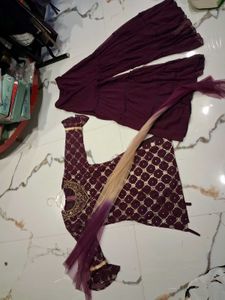 Elegant Maroon Kurta Set with Dupatta