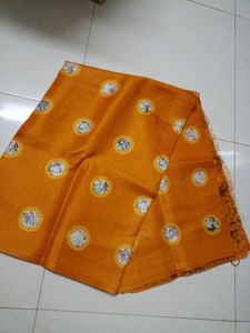 Mango Yellow Saree With Blouse