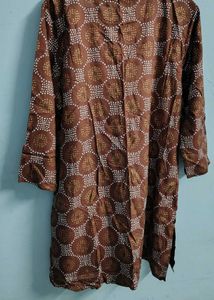 Brown Printed Kurta short college wear women xl
