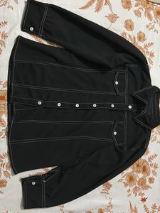 Retro Style Black Long Sleeve Shirt