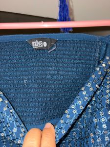 elegant royale blue skirt and blouse small size