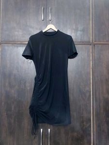Chic Black Ruched Dress