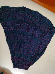 Navy Blue Embroidered Ethnic Skirt