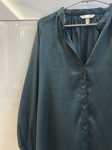 Elegant Green Satin Blouse