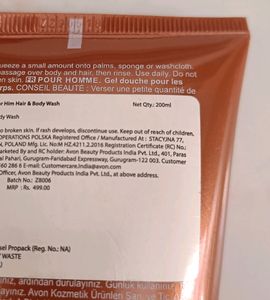 Avon Attraction Rush Hair N Body wash for Him 200ml Net
