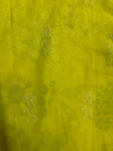 Bright Yellow Embroidered Short Kurti
