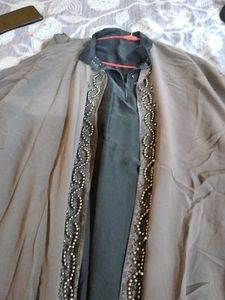Elegant Ethnic Soudi Style Double Layered Abaya