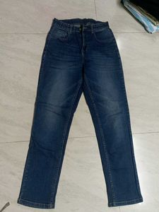Blue Denim Jeans with Elastic Waistband