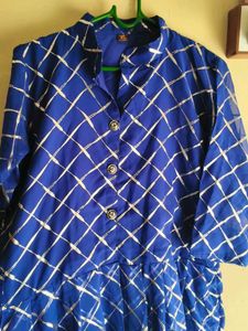 Royal Blue Printed Kurta