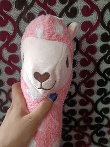 Cute Pink Star Alpaca Plush Toy