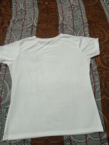 White T-Shirt with Butterfly Print