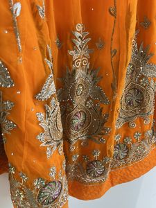 Beautiful Orange Embroidered Lehenga Skirt