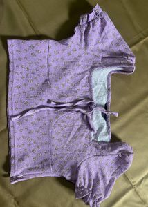 Cute Purple Floral Crop Top