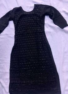 Elegant Black Sequined Kurta