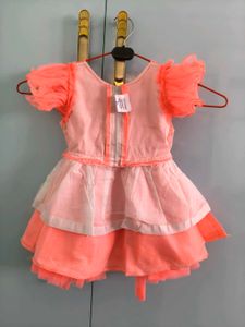 Cute Coral Tulle Party Dress