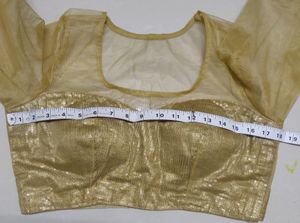 Designer Golden Sequence Backless Net Blouse