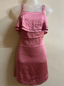 Pink Ruffle Tiered Mini Dress
