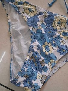 M Blue Floral Bikini Set