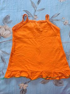 Cute Orange Floral Print Baby Dress
