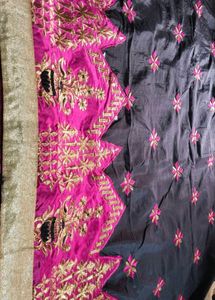 Vibrant Pink Embroidered Silk Saree