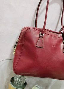 Chic Red Leather Handbag