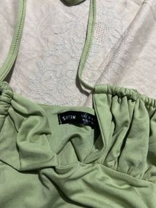 New Green Bodycon Mini Dress