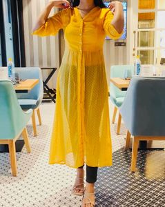 yellow Button-Up Dress worn once